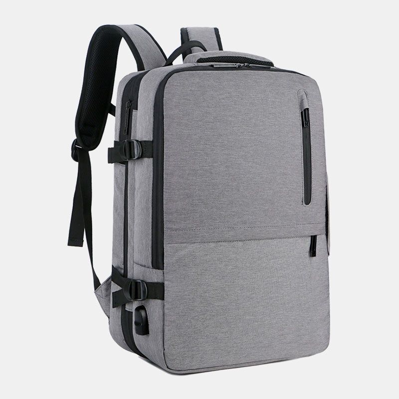 Män Oxford Förlängningskapacitet Usb-laddning Multi-pocket Business Laptop Bag Ryggsäck