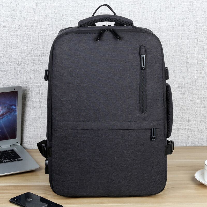 Män Oxford Förlängningskapacitet Usb-laddning Multi-pocket Business Laptop Bag Ryggsäck