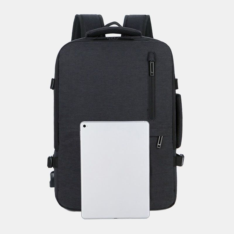 Män Oxford Förlängningskapacitet Usb-laddning Multi-pocket Business Laptop Bag Ryggsäck