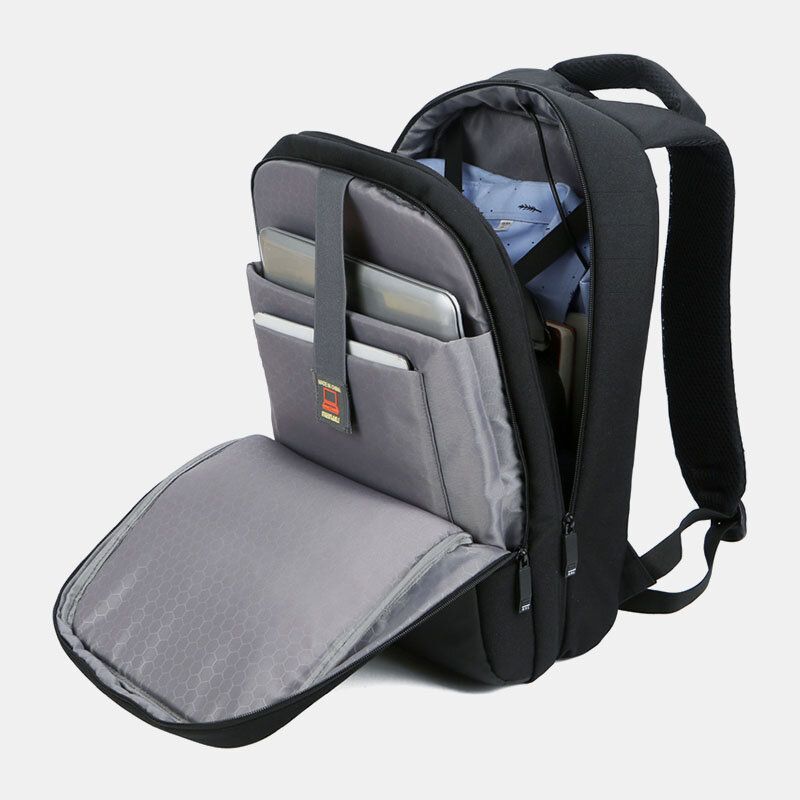 Män Polyester 156 Tums Usb-laddning Vattentät Business Laptop Bag Ryggsäck