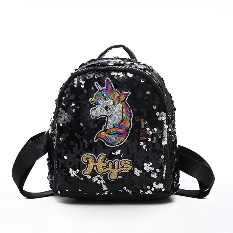 Paljett 3d Unicorn Mönster Ryggsäck Skola Shopping Bag Ryggsäck Satchel