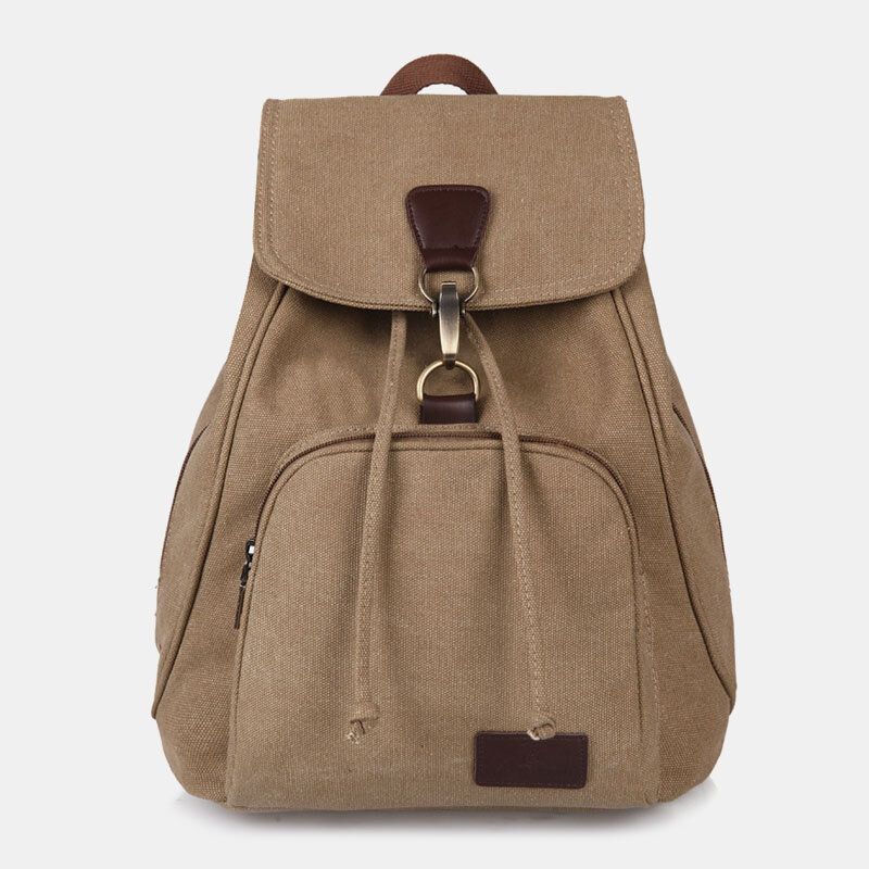 Unisex Canvas Dragsko Stor Kapacitet Rese 15 Tums Multi-bärväska Ryggsäck Axelväska Handväska