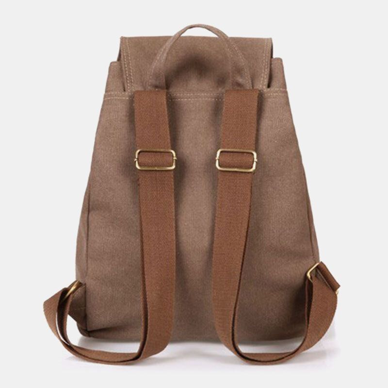 Unisex Canvas Dragsko Stor Kapacitet Rese 15 Tums Multi-bärväska Ryggsäck Axelväska Handväska