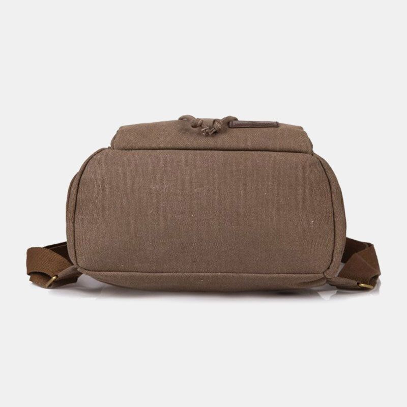 Unisex Canvas Dragsko Stor Kapacitet Rese 15 Tums Multi-bärväska Ryggsäck Axelväska Handväska